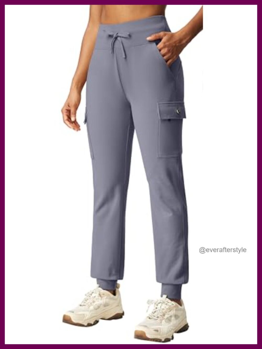 Water Resistant Fleece Lined Cargo Joggers High Waist Thermal Running Pants
